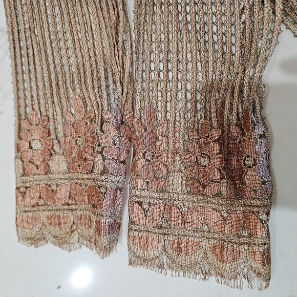 Rina Di Montella Vintage Designer Silk Evening Dress Lace & Beaded Detail Size 8 - Picture 6 of 12